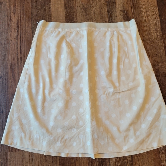 J.Crew Light Tan White Polka Dot A-line Skirt - Picture 4 of 8